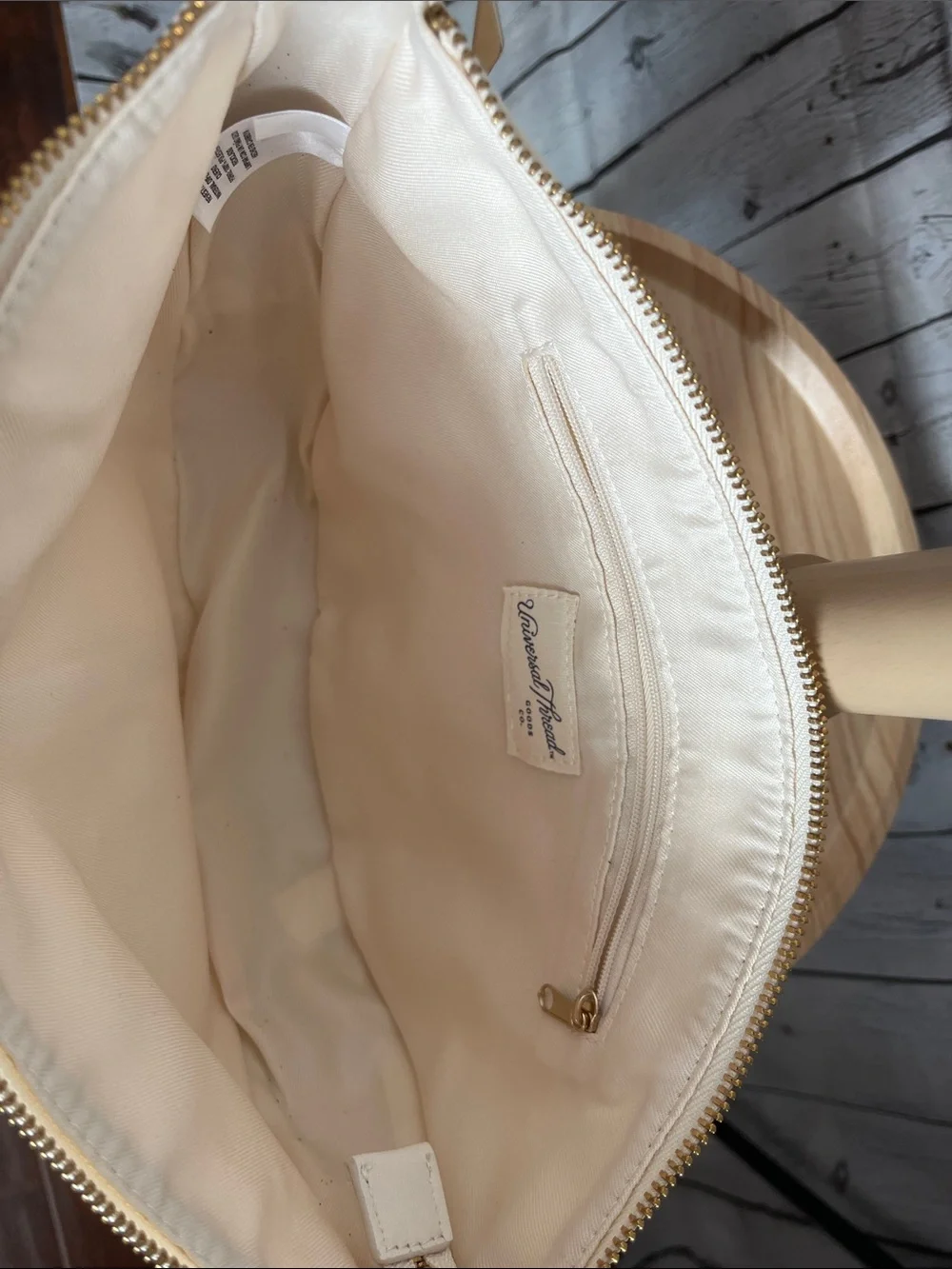 Universal Thread Cream Half-Moon Shoulder Bag with Gold Chain Handle